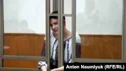 Ukrainian pilot Nadezhda Savchenko follows trial proceedings in a Russian court earlier this month. 