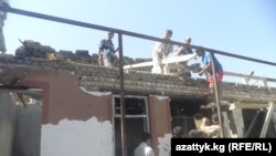 An apartment block being built for people left homeless by ethnic clashes in the Osh region.