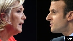 Presidential front-runner Emmanuel Macron and his far-right challenger Marine Le Pen. (composite photo)