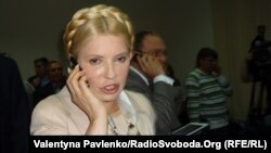 Ex-Prime Minister and presidential hopeful Yuliya Tymoshenko during a court hearing in Kyiv in 2011.