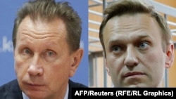 Aleksei Navalny (right) and Viktor Zolotov