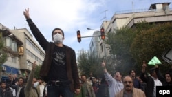 Opposition protesters in Tehran