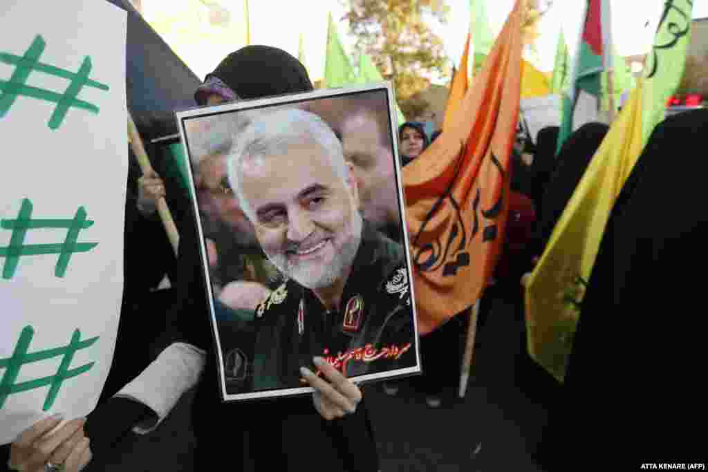 Iran&#39;s media has celebrated Soleimani as a national hero. Iranians carried his portrait in the streets of Tehran during a December 2017 protest against U.S. President Donald Trump&#39;s declaration of Jerusalem as Israel&#39;s capital.