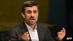 Iranian President Mahmud Ahmadinejad addresses the 67th General Assembly at UN headquarters in New York on September 26.