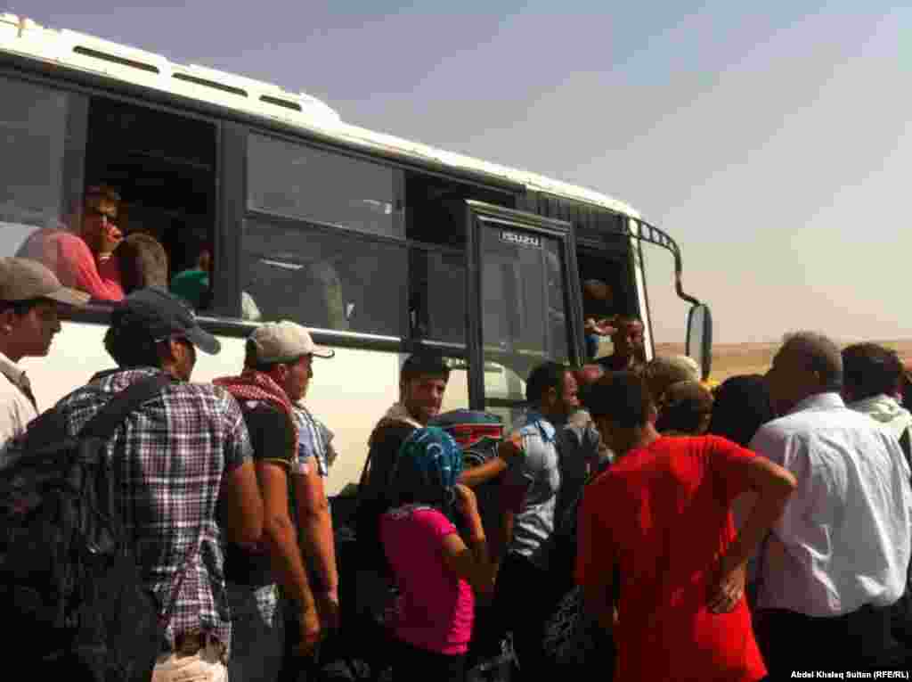 After being registered near the border, the refugees are transported to camps in Irbil and Sulaymaniyah provinces, both in the autonomous Kurdish region.