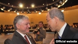 Armenian Foreign Minister Edward Nalbandian meets with UN Secretary-General Ban Ki-moon on the sidelines of NATO's Lisbon summit.