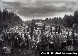 A photo by Karl Bulla’s son Viktor of a communist youth group in training in 1937.