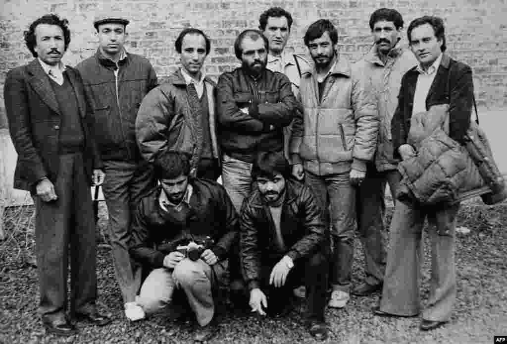 Karzai (top row, second from left) is photographed with other journalism&nbsp;classmates in Lille, France, in 1985. He returned to Pakistan to serve as director of information for the National Liberation Front. 