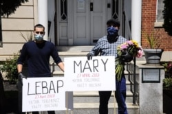 Turkmen activists in Washington, D.C. show their support for residents of Lebap and Mary.