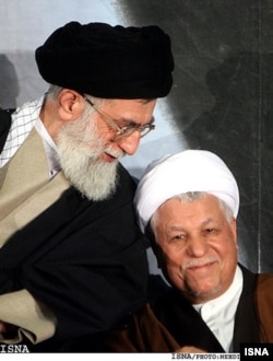 Supreme Leader Ayatollah Ali Khamenei (left) and Akbar Hashemi Rafsanjani