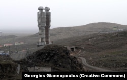 A photo from 2011 shows the doomed statue on a hill above Kars.