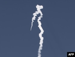 Israel tests a new rocket-propulsion system near the coastal Palmachim military base on November 2.