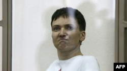 Nadia Savchenko delivers her final statement to the court in the southern Russian town of Donetsk in March 2016.