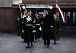 The image that was pulled from Instagram in September 2019 showing Heinrich Himmler (left) meeting with German Ambassador to Poland Hans-Adolf von Moltke in 1939.