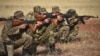 Armenian reservists undergo military training before leaving for the front line in Nagorno-Karabakh on October 27. 