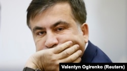 Mikheil Saakashvili attends a court hearing in Kyiv on January 3.