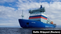 The nuclear-powered icebreaker Arktika in the Baltic Sea on July 5