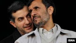 Iranian President Mahmud Ahmadinejad (right) and adviser Esfandiar Rahim Mashaei, tipped by Iran's state-controlled media as Ahmadinejad's handpicked successor.