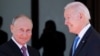 Russian President Vladimir Putin (left) and U.S. President Joe Biden before their summit meeting in Geneva on June 16. 