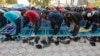 Muslims pray at a mosque in Almaty. The bill also gives police more rein to monitor people suspected of religious extremism, issue warnings, and to compile a list of such suspects.