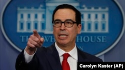 U.S. Treasury Secretary Steven Mnuchin says the “sanctions target key entities involved in Iran's ballistic-missile program." (file photo)