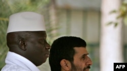 Iranian President Mahmud Ahmadinejad (right) and Gambian President Yahya Jammeh in Tehran in December 2006