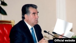 Tajik President Emomali Rahmon talked tough at his annual cabinet meeting on January 17.