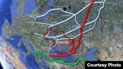 Planned route of the Turkish Stream (in red)