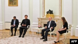 Pakistani Prime Minister Imran Khan met with Russian President Vladimir Putin at the Kremlin on February 24.