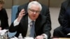 Russian Ambassador to the UN Vitaly Churkin addresses members of the Security Council during a meeting about the Ukraine situation on March 6, 2015. 