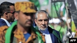 Iranian Ambassador Hassan Irlu attends a ceremony in the Yemeni capital, Sanaa, on October 29.