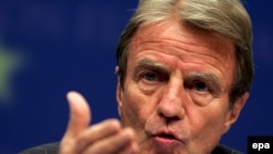 French Foreign Minister Bernard Kouchner following the EU foreign ministers meeting on September 15