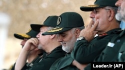 General Qassem Soleimani (center) heads the elite Quds Force of Iran's Islamic Revolutionary Guards Corps.