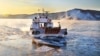 A ferry crosses the ice-covered waters of Russia's Lake Baikal in winter. The lake is a UNESCO-protected ecosystem that holds about 20 percent of the world’s fresh surface water. (file photo)