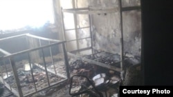 A burned-out dorm room at Tehran University following the June 14 attack.