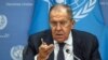 Russian Foreign Minister Sergei Lavrov responds to a question during a press conference following his address to the UN General Assembly in New York City on September 23. 