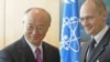 IAEA Director-General Yukiya Amano (left) and Sergei Kiriyenko, Russia's atomic energy chief, at UN headquarters in Vienna on March 29.