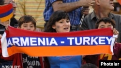 Football fans at the Armenia-Turkey match in Yerevan in September 2008