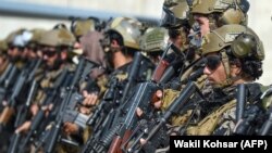 Taliban special forces fighters take position at the airport in Kabul. (file photo)