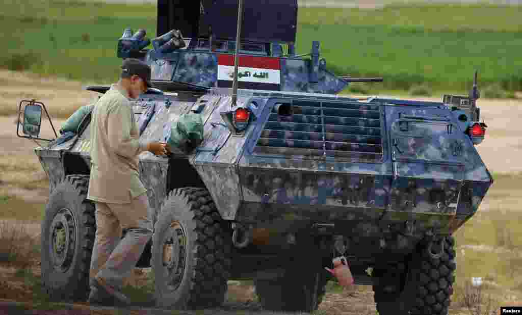 Soleimani at the front line during operations against Islamic State militants in the Iraqi town of Tal Ksaiba on March 8, 2015.