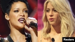 Two human rights groups are urging Rihanna (left) and Shakira to cancel their scheduled appearances in Azerbaijan this month.