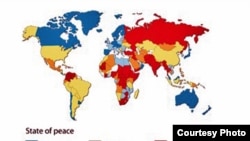 The 2011 Global Peace Index map