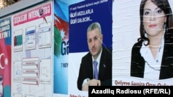 Posters for the November 7 parliamentary elections in Baku