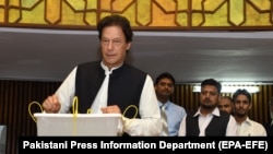 Kabul was angered by statements made by Pakistani Prime Minister Imran Khan, in which he suggested that Afghanistan should set up an interim government. (file photo)