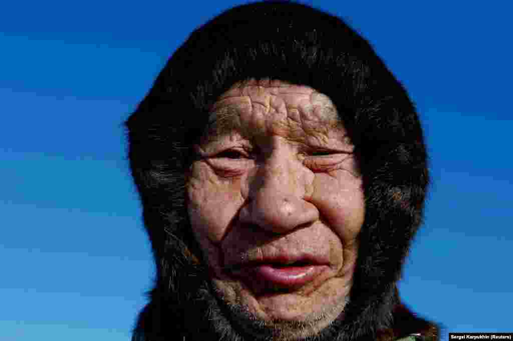 The weather-beaten face of a nomad herder.