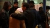 Relatives of the victims of the Tatarstan Airlines crash gather at Kazan airport on the night of November 17-18. 