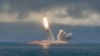 A Bulava ballistic missile is launched in the Barents Sea in 2019.